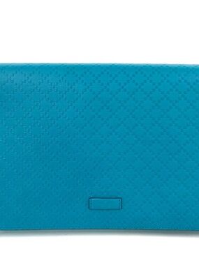 Gucci Turquoise Quilted Envelope Clutch